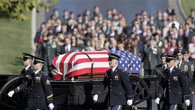 More than 100 peopled attended a burial service Wednesday at Arlington Cemetery for Captain Ronald G. Luce, who was killed in Afghanistan